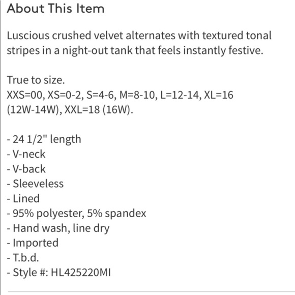 Chelsea28 black velvet tank top - Picture 11 of 11